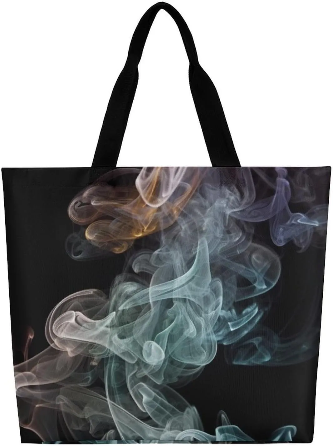 Psychedelic Smoke Tote Bag for Women Reusable Grocery Shoulder Bag Shopping Bags for Travel, Groceries