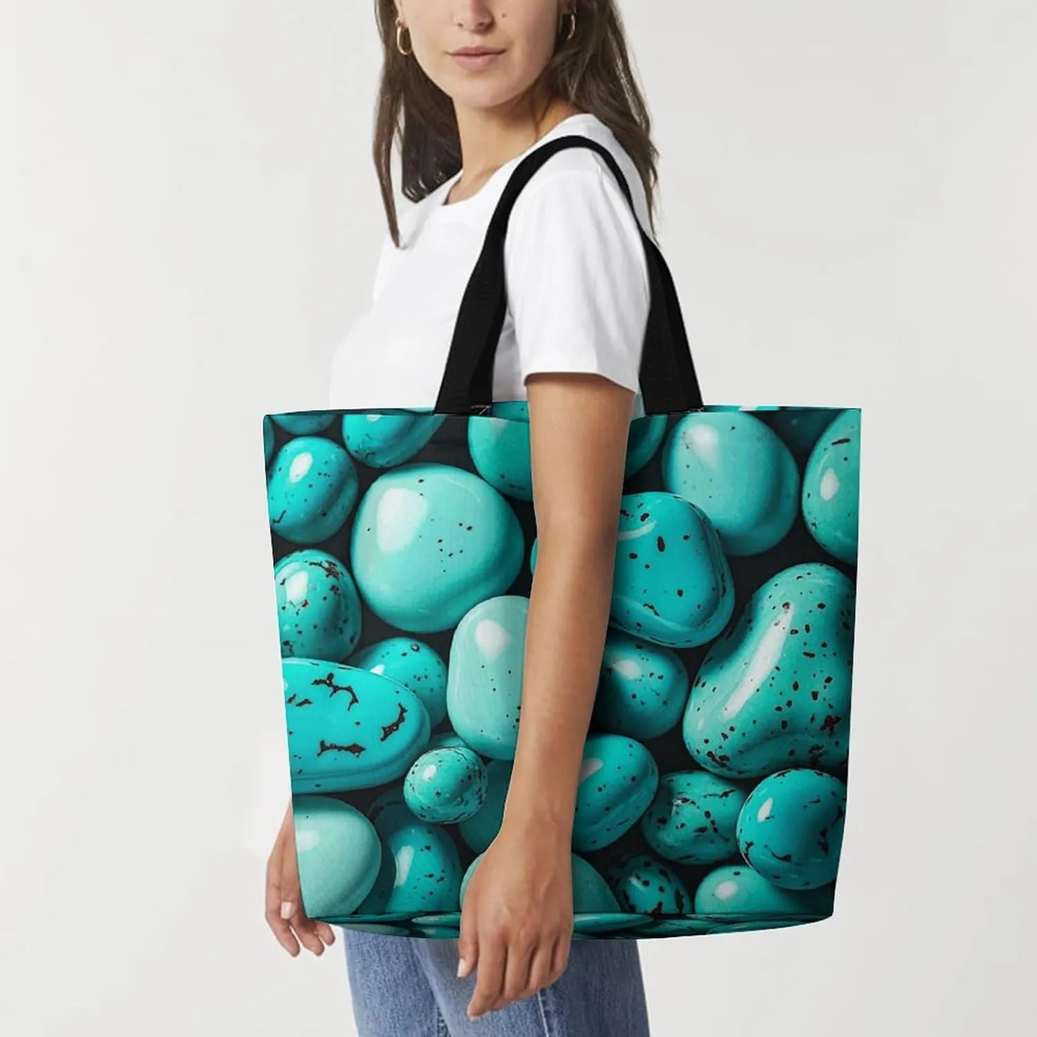 Psychedelic Smoke Tote Bag for Women Reusable Grocery Shoulder Bag Shopping Bags for Travel, Groceries