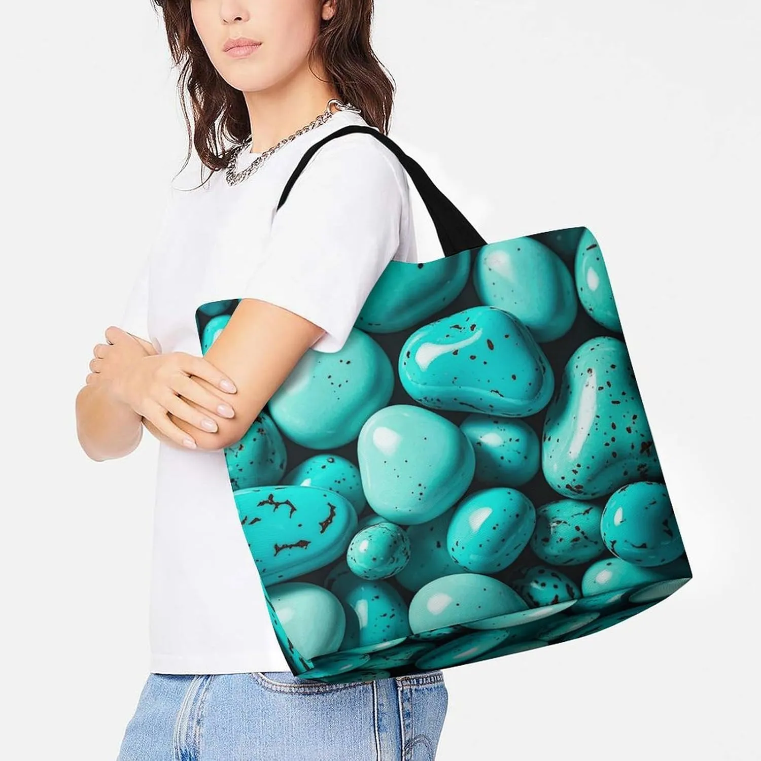 Psychedelic Smoke Tote Bag for Women Reusable Grocery Shoulder Bag Shopping Bags for Travel, Groceries