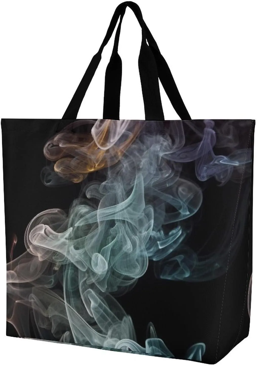 Psychedelic Smoke Tote Bag for Women Reusable Grocery Shoulder Bag Shopping Bags for Travel, Groceries