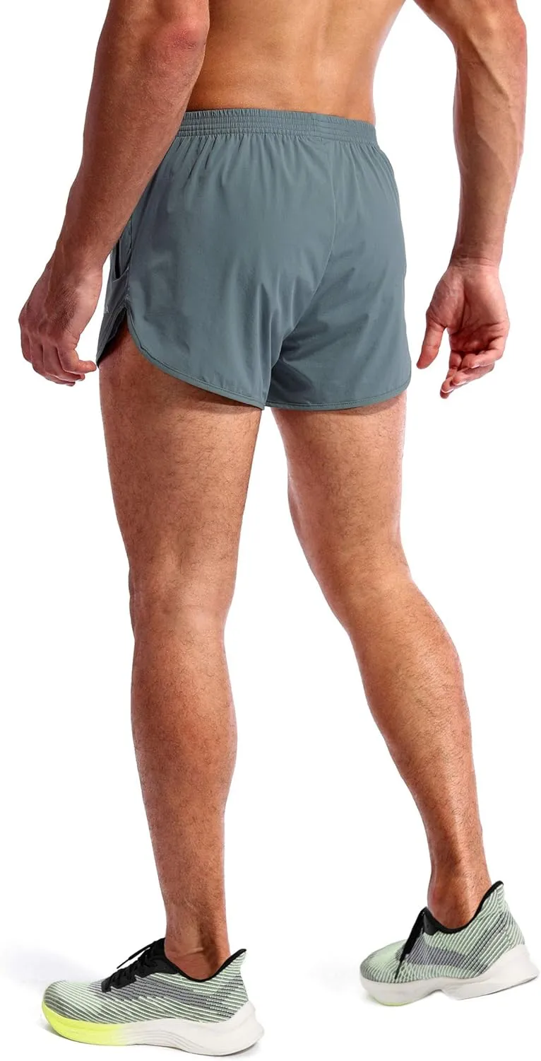 Pudolla Men’s Running Shorts 3 Inch Quick Dry Gym Athletic Workout Shorts for Men with Zipper Pockets