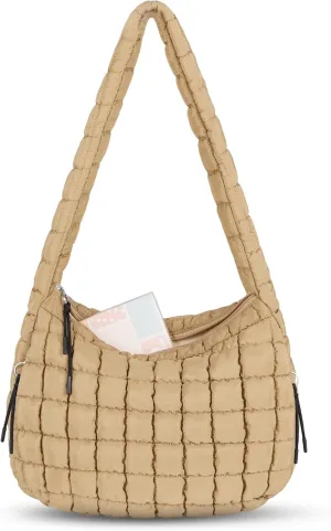 Puffer Tote Bag Quilted Carryall Bag Crossbody Bag Puffy Shoulder Bag for Women Lightweight Hobo Bags