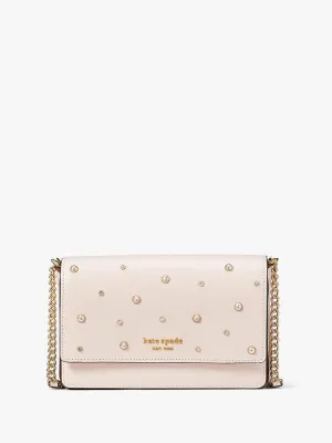 Purl Embellished Flap Chain Wallet