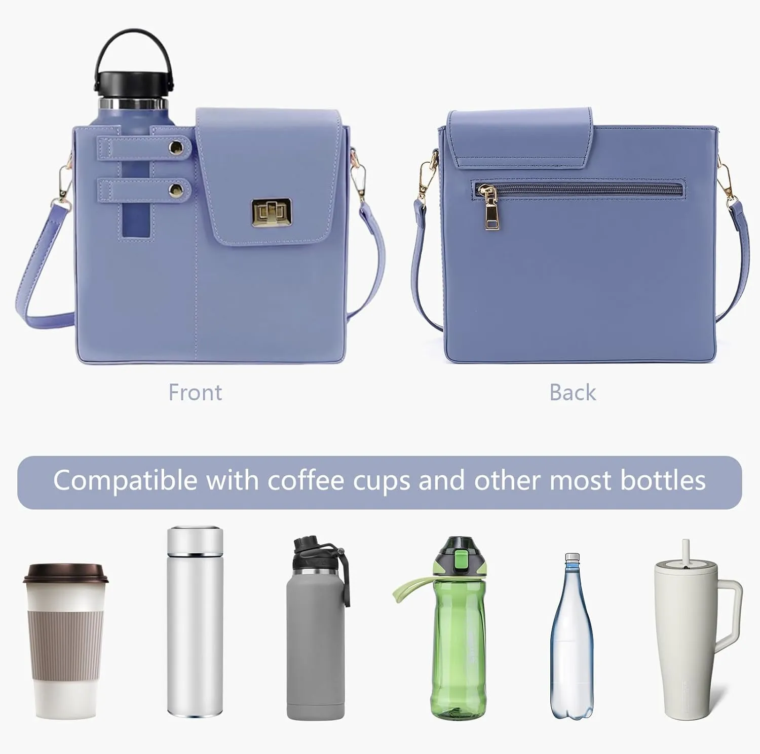 Purses With Cup Holder Crossbody Bags for Women Water Cup Cross Bottle Tumbler Purse Tote Bag With Cup Holder with Strap