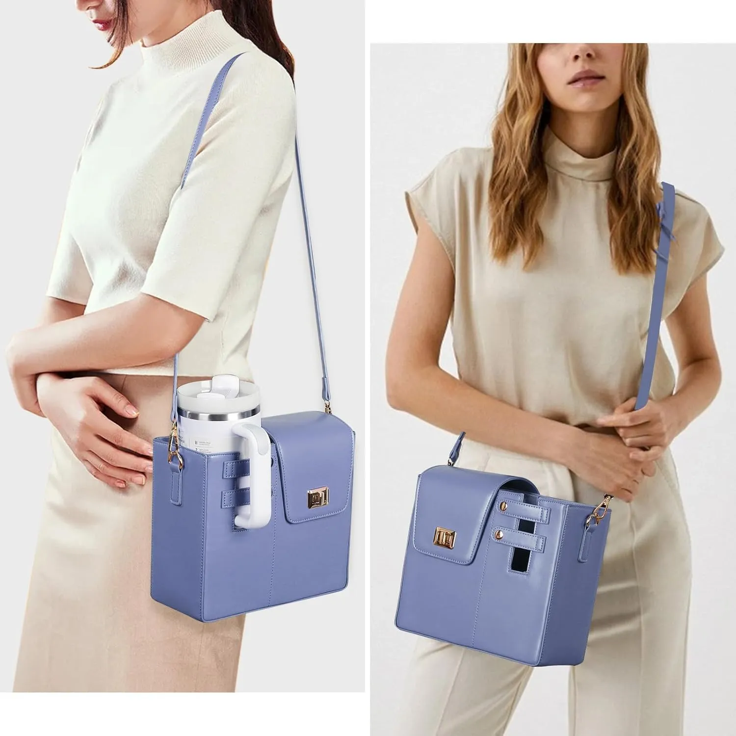 Purses With Cup Holder Crossbody Bags for Women Water Cup Cross Bottle Tumbler Purse Tote Bag With Cup Holder with Strap