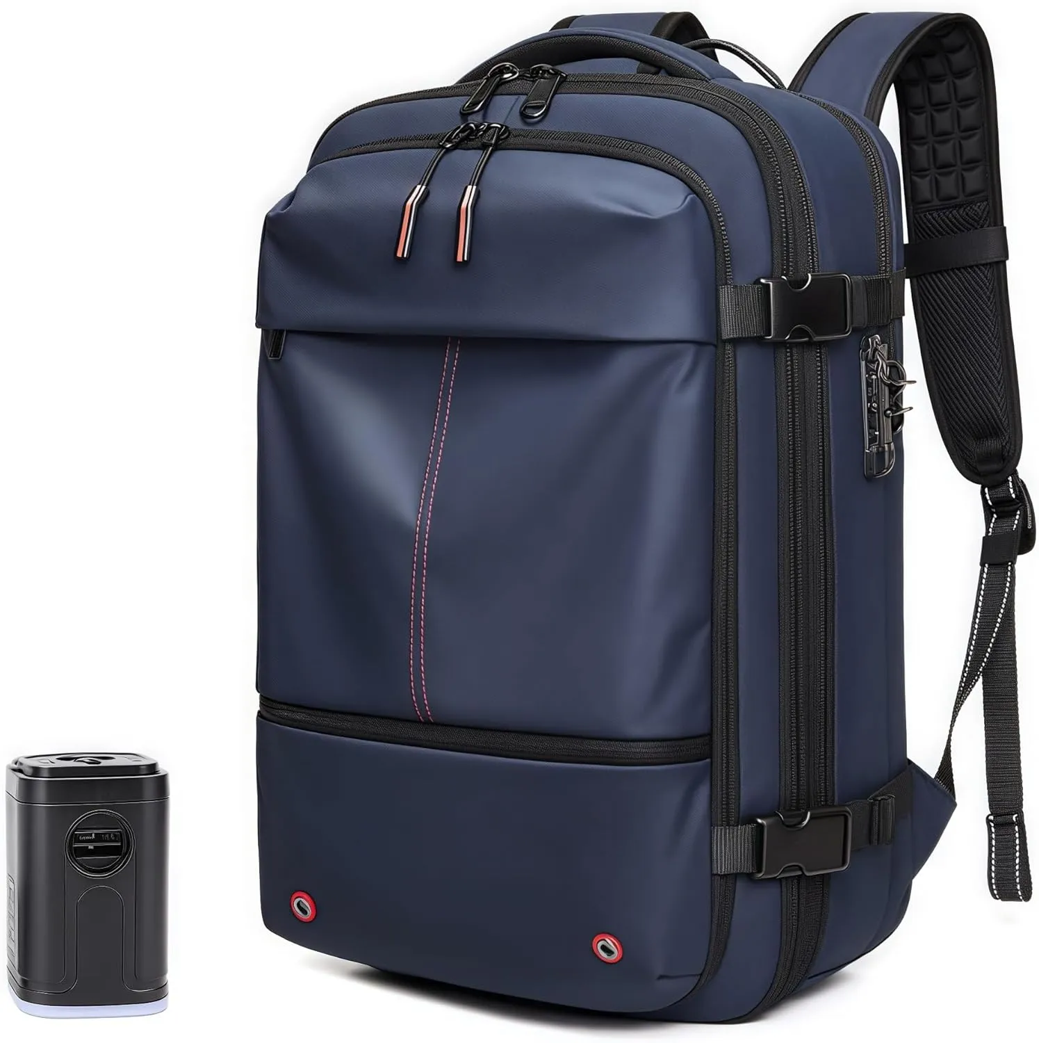 PUSOKEI Airbag Vacuum Backpack 60L Expandable - Compression Dry/Wet Separation, 17" Laptop Compartment & TSA Lock for Travel/Hiking