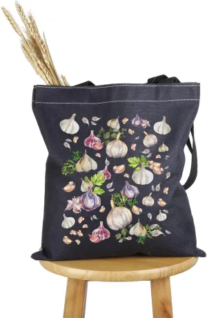 PWHAOO Garlic Lover Gift Garlicologist Tote Bag Garlic G-irl Handbag Garlic Design Gift
