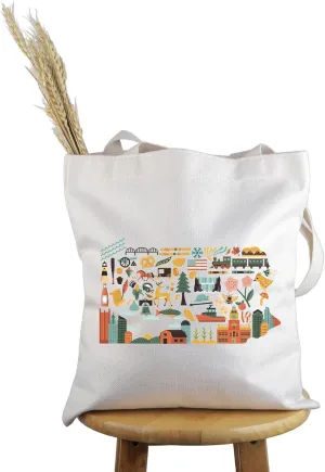 PWHAOO Pennsylvania Souvenirs Gift Pennsylvania Tote Bag Pennsylvania Home Handbag Pennsylvania Tourism Gift