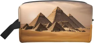 Pyramids Of Egypt Print Travel Toiletry Organizer Bag, Cosmetic & Storage Pouch For Travel And Daily Use