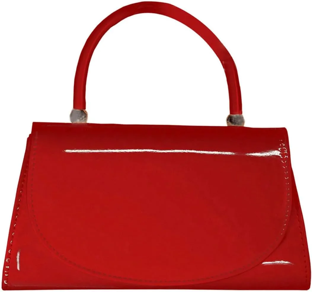 QWINEE Women's Evening Handbags Patent Leather Clutch Elegant Chain Strap Flap Bag Party Cocktail Purse
