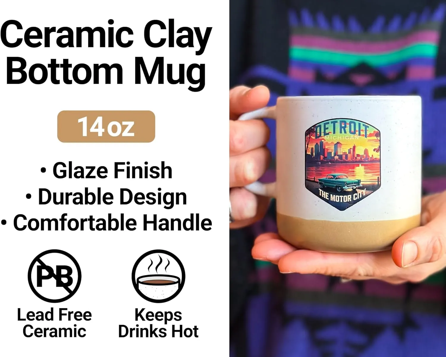R and R Imports Tennessee Knoxville Volunteers 14 oz Mug with Clay Bottom Mom Design Officially Licensed Single