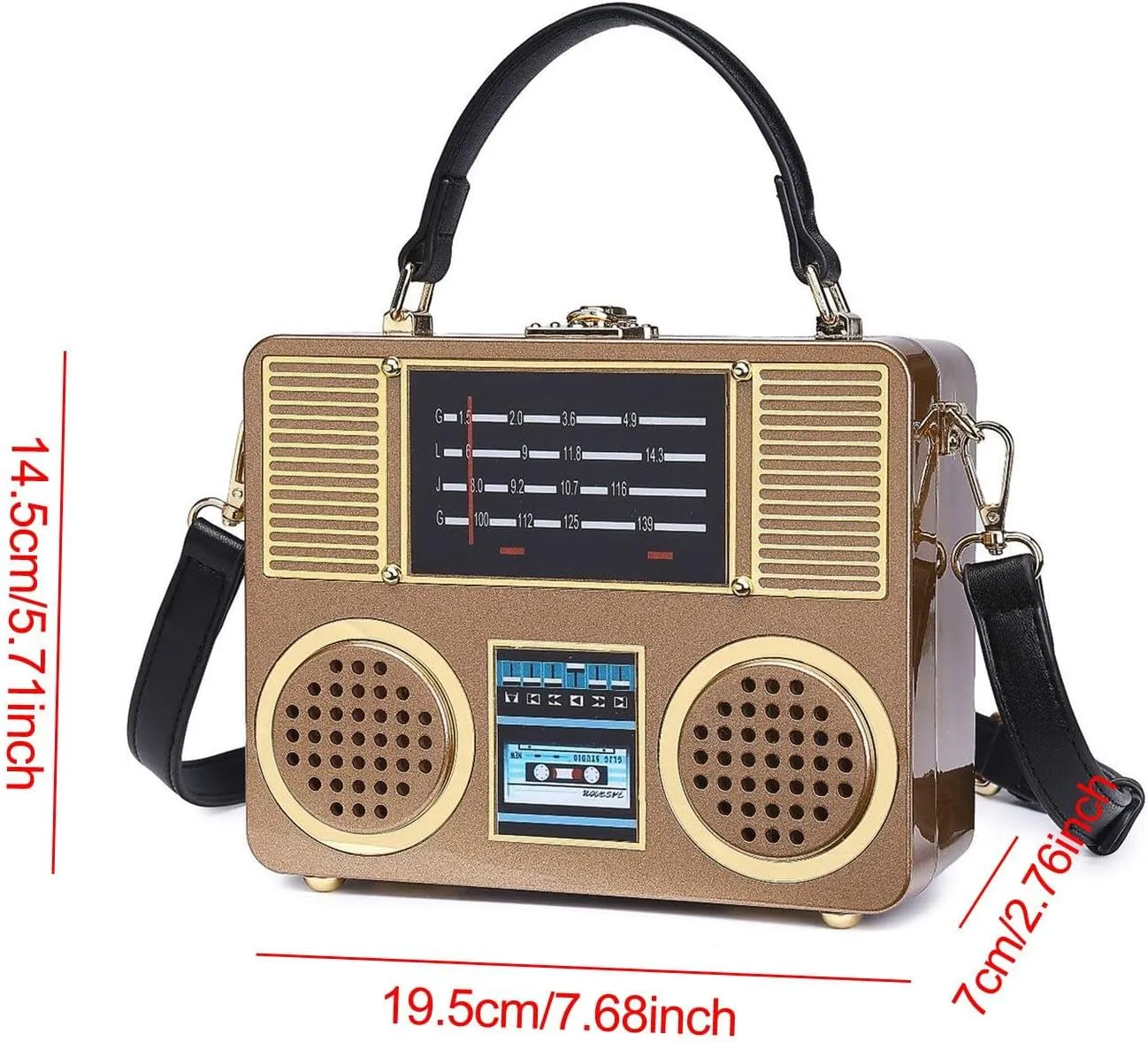 Radio Shape Bag Satchel Purse Women Handbag for Dating Outdoor Holiday Shopping