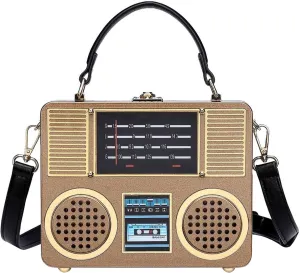 Radio Shape Bag Satchel Purse Women Handbag for Dating Outdoor Holiday Shopping
