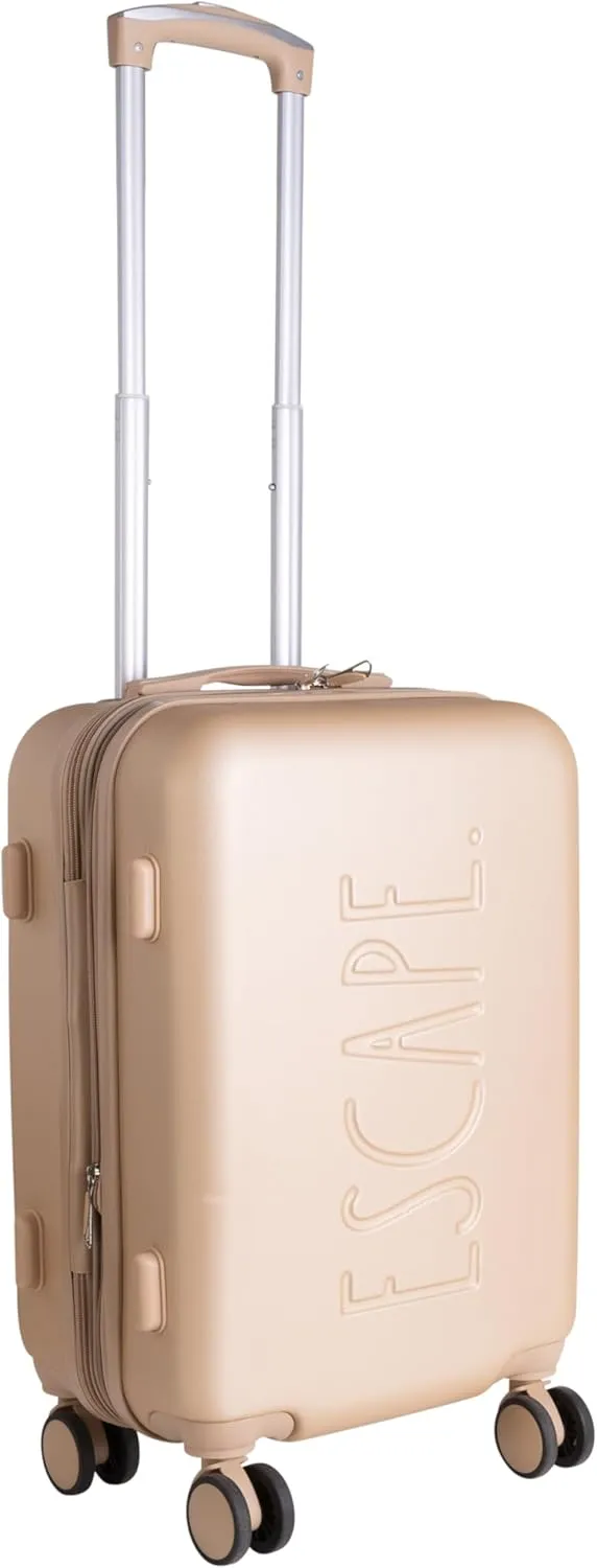 Rae Dunn Hardside Expandable Luggage Set | Spinner Wheels | Suitcase | Travel | Telescopic Adjustable Handle, Champagne, 3 Piece Set-20, 24, 28