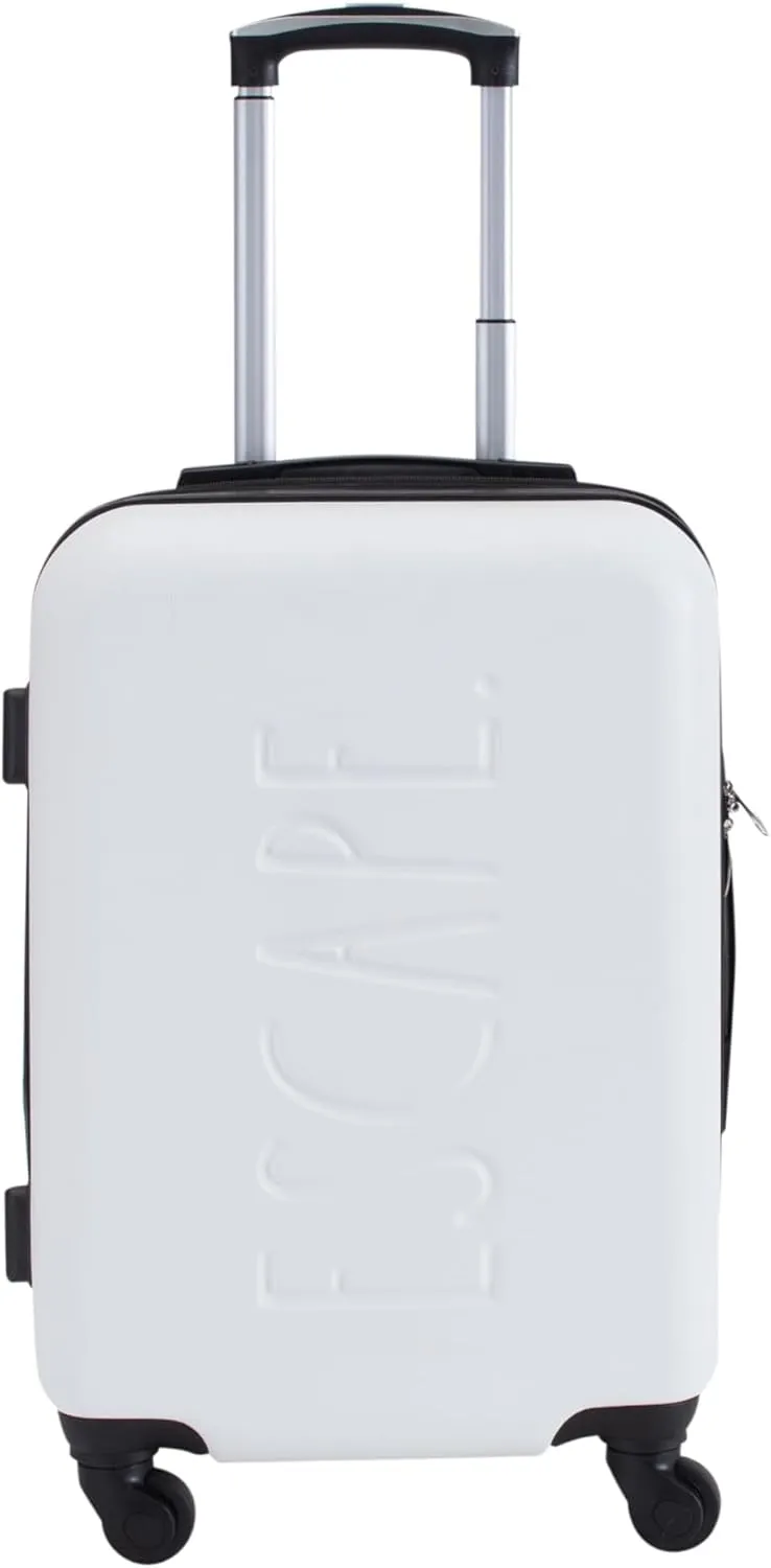 Rae Dunn Hardside Expandable Luggage Set | Spinner Wheels | Suitcase | Travel | Telescopic Adjustable Handle, White, 3 Piece Set-20, 24, 28