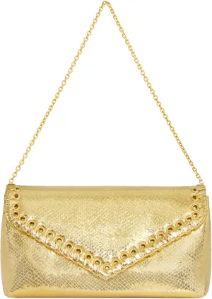 Rebecca Minkoff Whip Clutch, Gold, Antique Brass Hardware