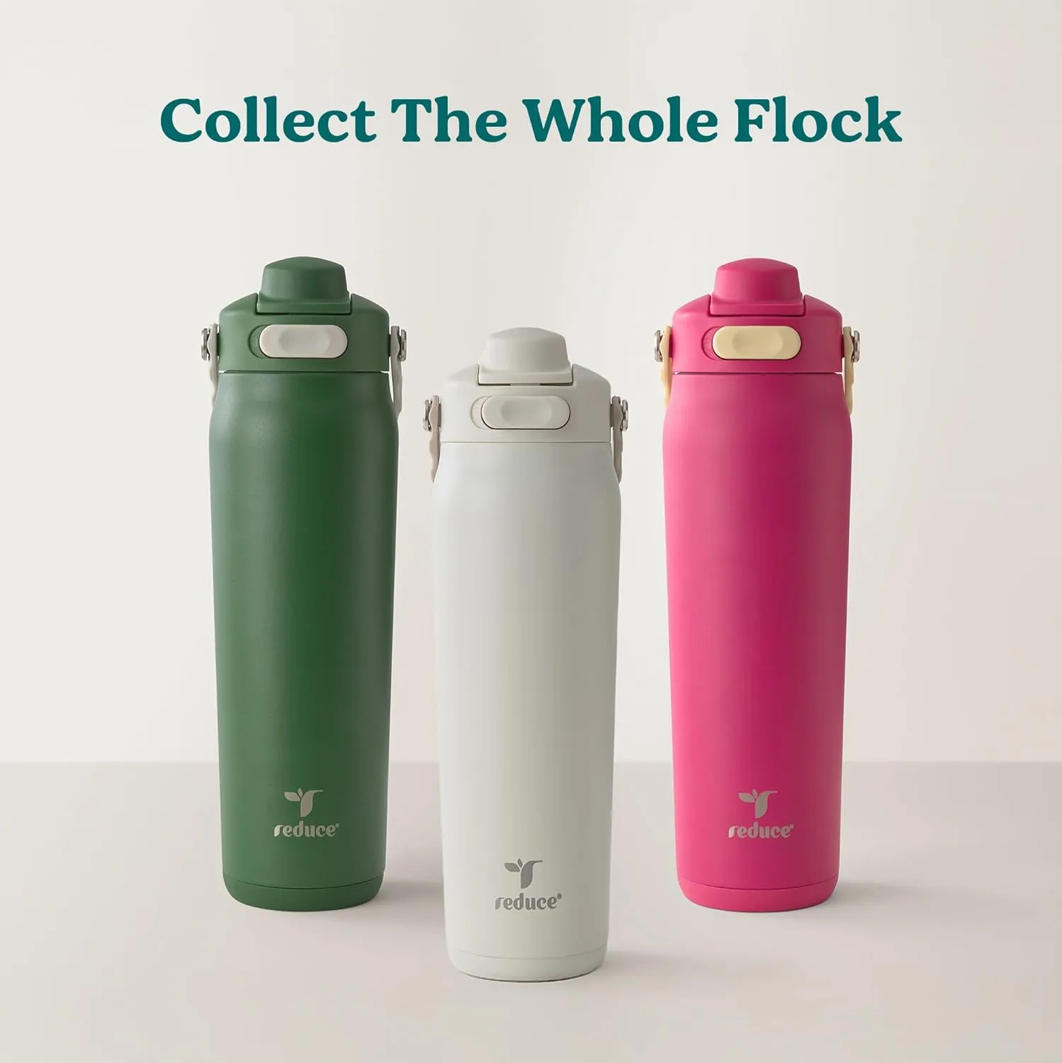 REDUCE Aura Vacuum Insulated 26 oz Water Bottle - Leak-Proof & Chug Spout for Quick Hydration - Keeps Drinks Cold for 30 Hours - Removable Handle for Travel or Gym - Soft Sit Base - Lilac Bud