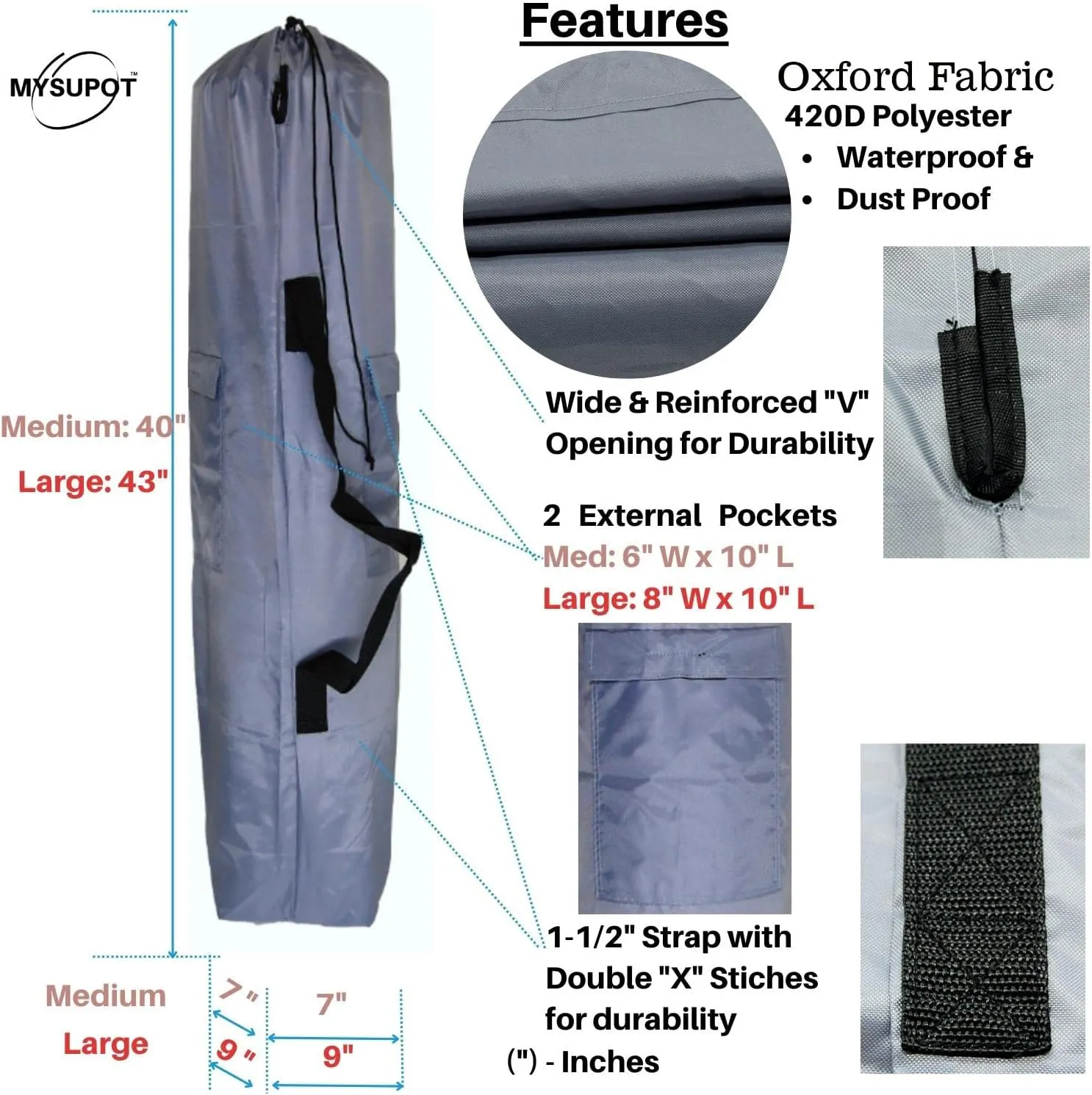 Replacement Bag for Folding Camping Chair, Portable Camp Chair, Hammock, Yoga Mat, Umbrella, Tents, Tripods, Fishing Poles - 420D Oxford Polyester Fabric