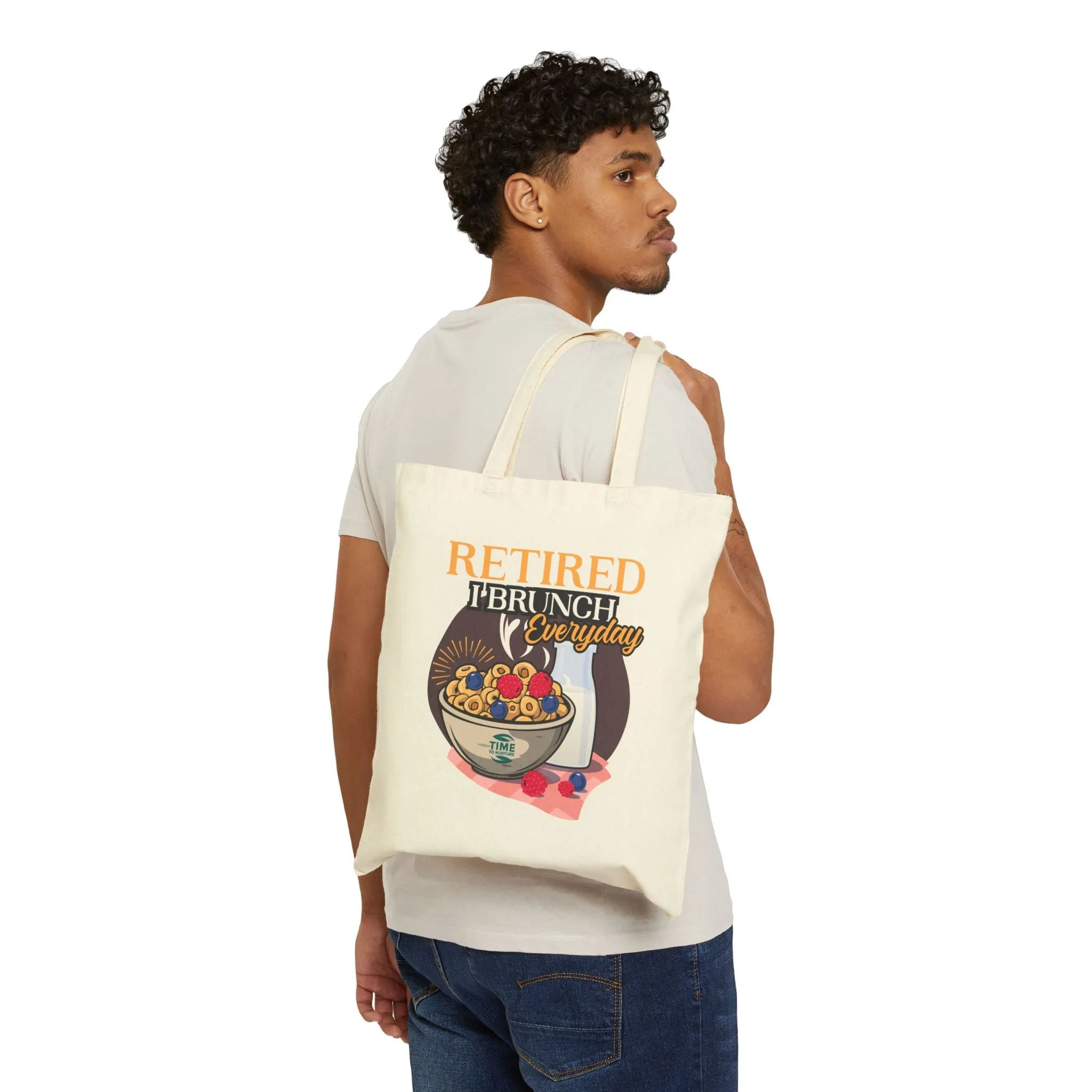 Retired and Ready to Brunch: Embrace Every Moment of Leisure with the *I Brunch Everyday* Cotton Canvas Tote Bag – Stylish, Durable, and Perfect for Your Next Adventure!