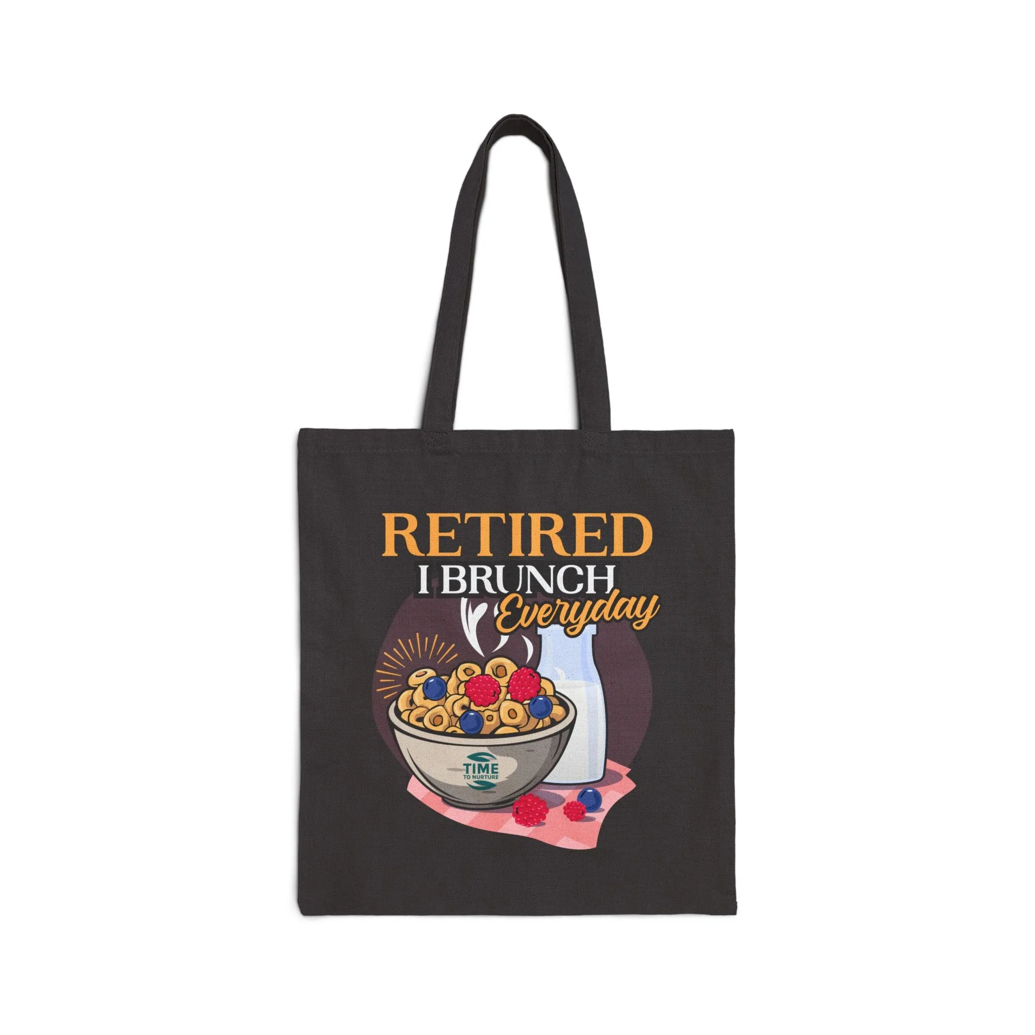 Retired and Ready to Brunch: Embrace Every Moment of Leisure with the *I Brunch Everyday* Cotton Canvas Tote Bag – Stylish, Durable, and Perfect for Your Next Adventure!