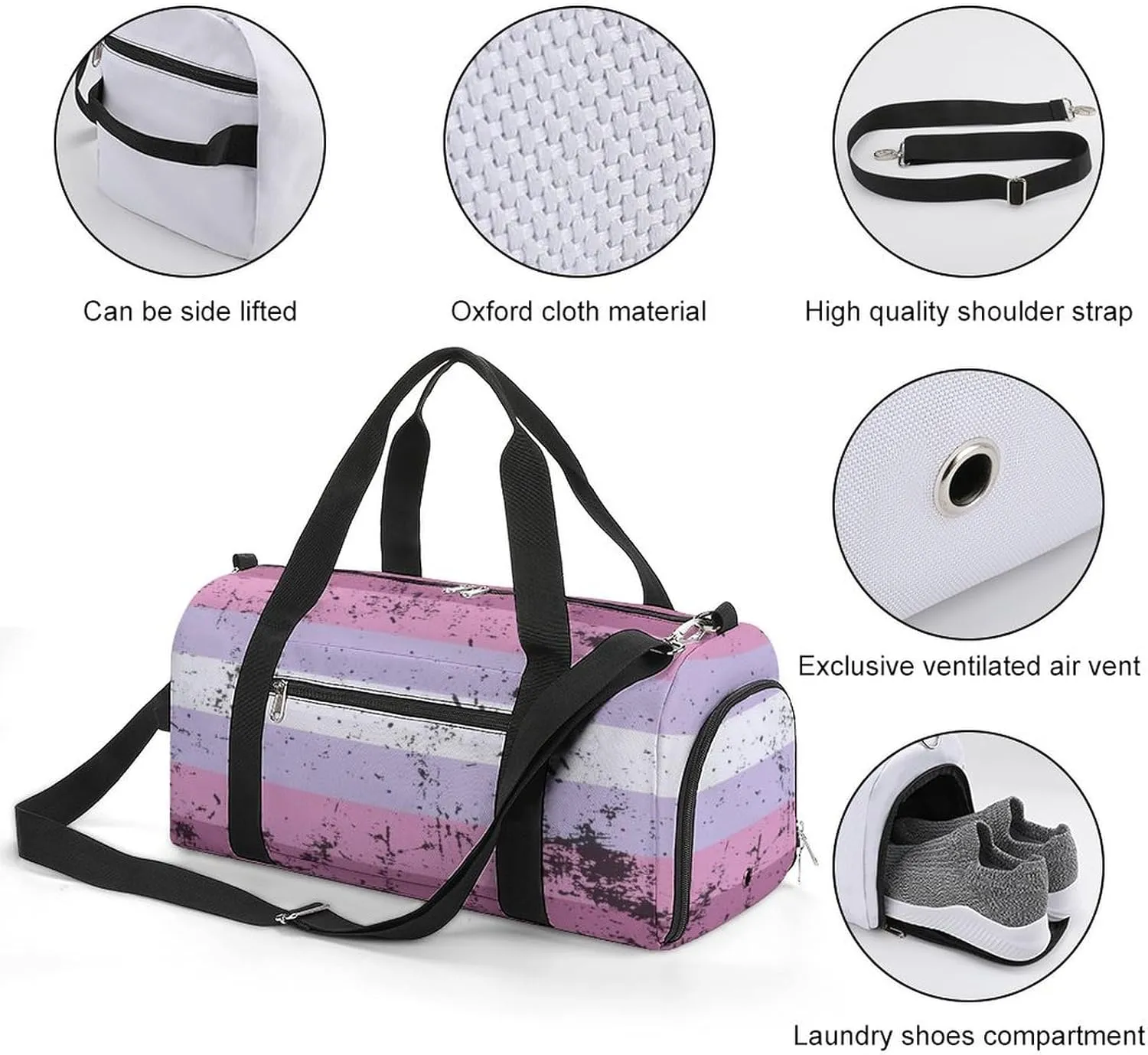 Retro LGBT Pride Flags Gym Bag-Workout Organizer with Water Resistant Compartments for Gym Lovers