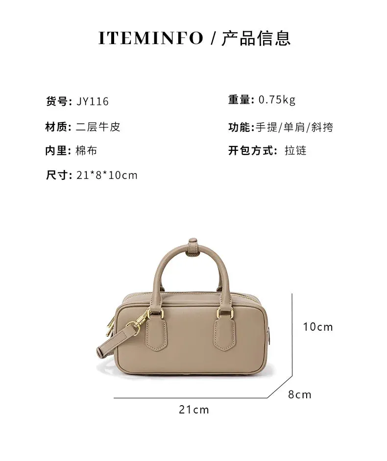 Retro new niche design pillow bag fashion leather shoulder crossbody handbag