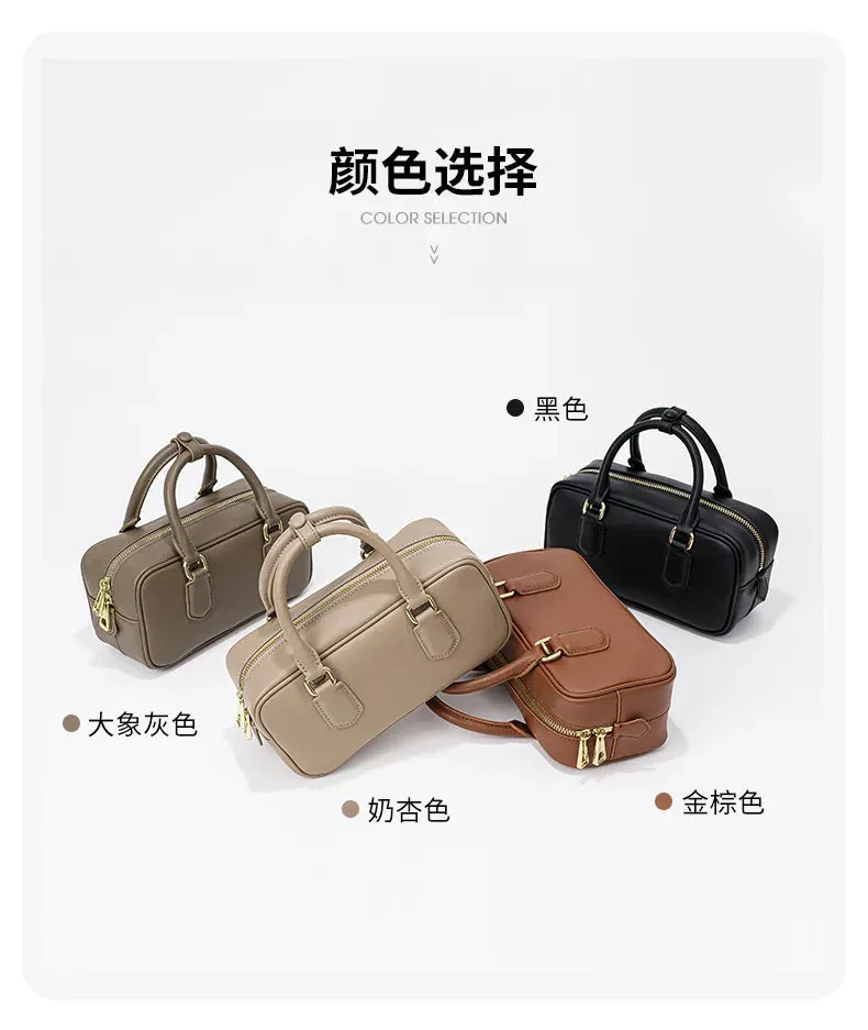 Retro new niche design pillow bag fashion leather shoulder crossbody handbag