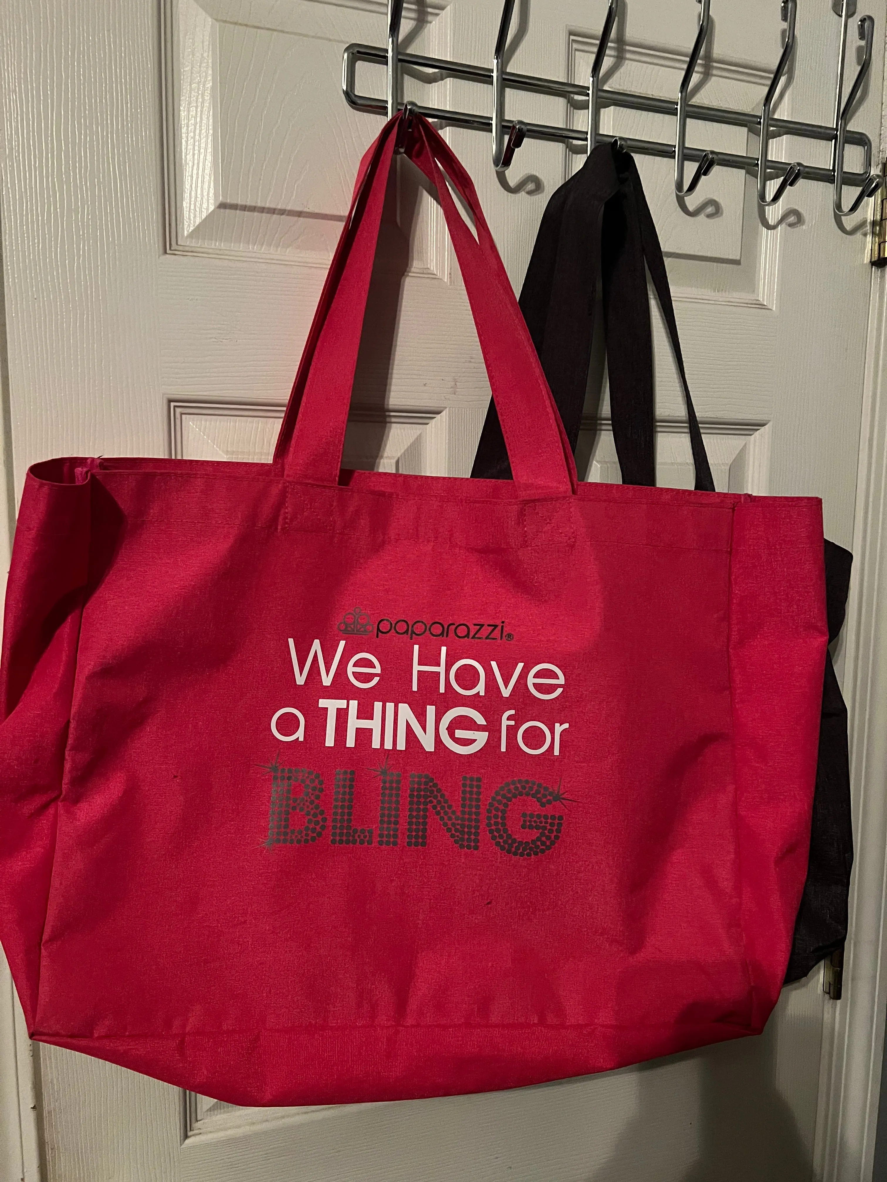 Reusable Tote Bags--We Have A Thing For Bling --Pink