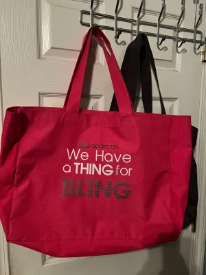 Reusable Tote Bags--We Have A Thing For Bling --Pink
