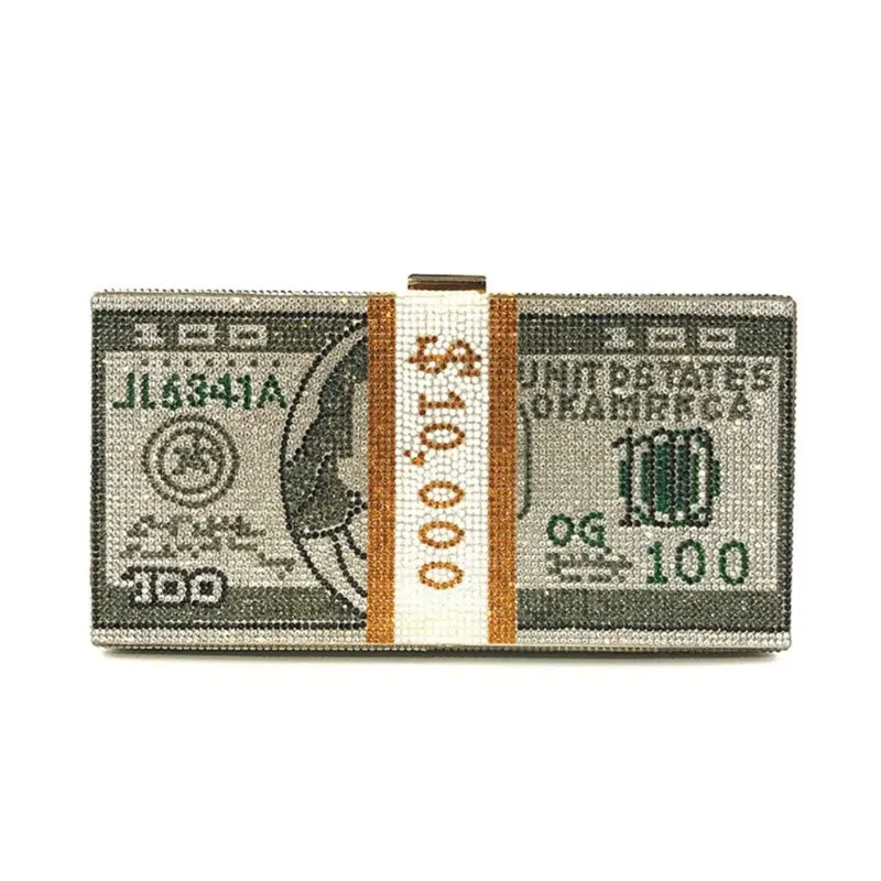 Rhinestone Clutch: $10,000 Stack Bag