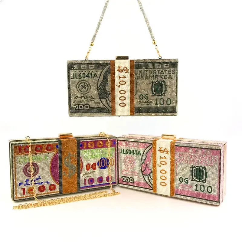 Rhinestone Clutch: $10,000 Stack Bag