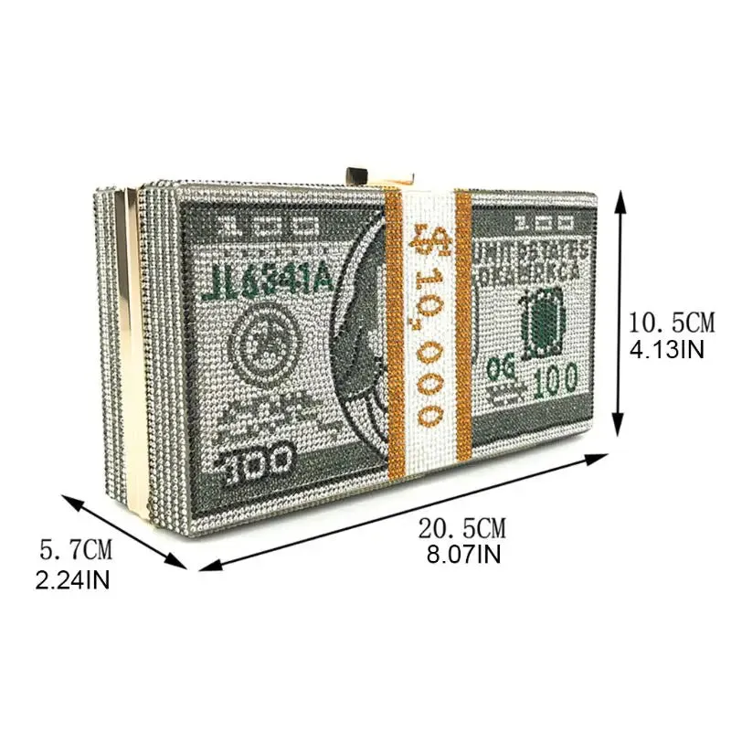 Rhinestone Clutch: $10,000 Stack Bag