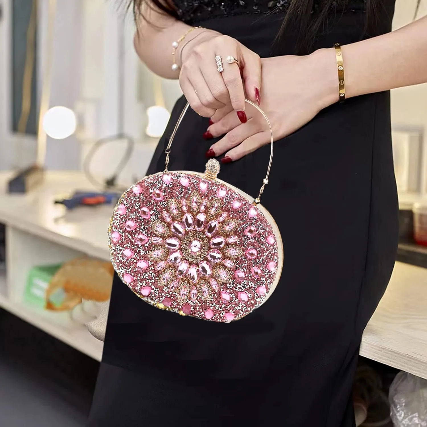 Rhinestone Evening Clutch Purses for Women Wedding Clutch Party Purse Bridal Diamonds Prom Cocktail Handbags