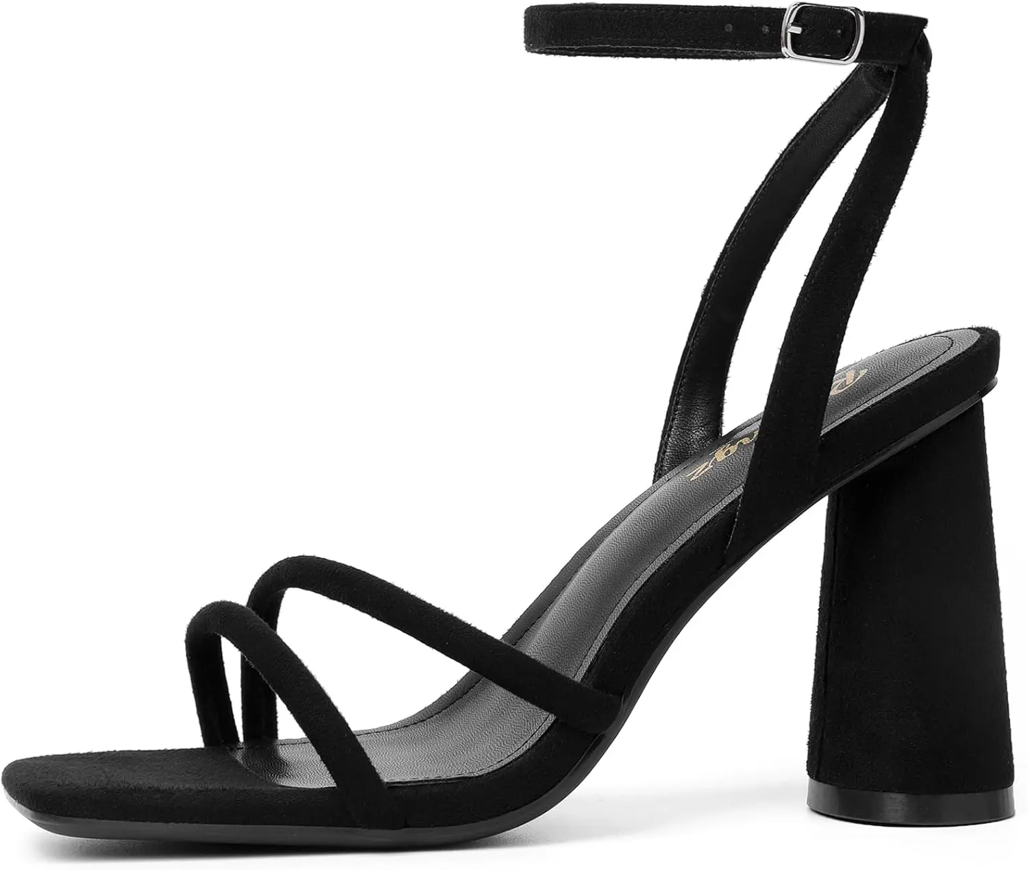 RIBONGZ Block Heels Prom Heeled Sandals for Women Chunky Square Open Toe Strappy High Heels Ankle Strap Wedding Bridal Shoes High Heel Sandals for Party Dress