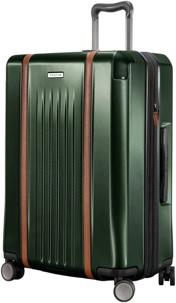 Ricardo Beverly Hills Montecito 2.0 Hardside with Dual Spinning Wheels, Expandable with Comfort Grip for Easy Packing and Moving, Men and Women, Hunter Green, Check-In Medium 25-Inch