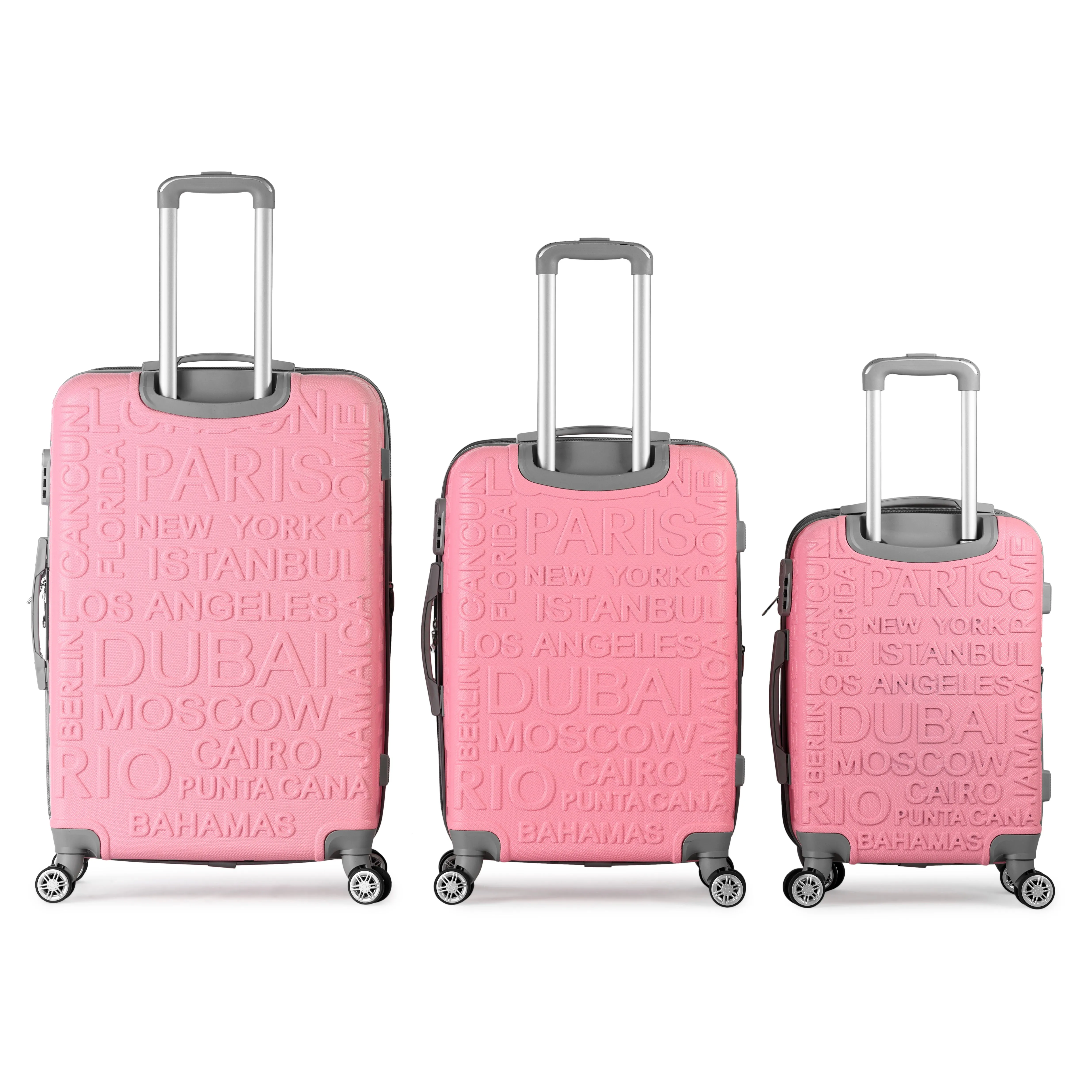 RIO -Complete Luggage Set 3 Piece -ABS(Pink)