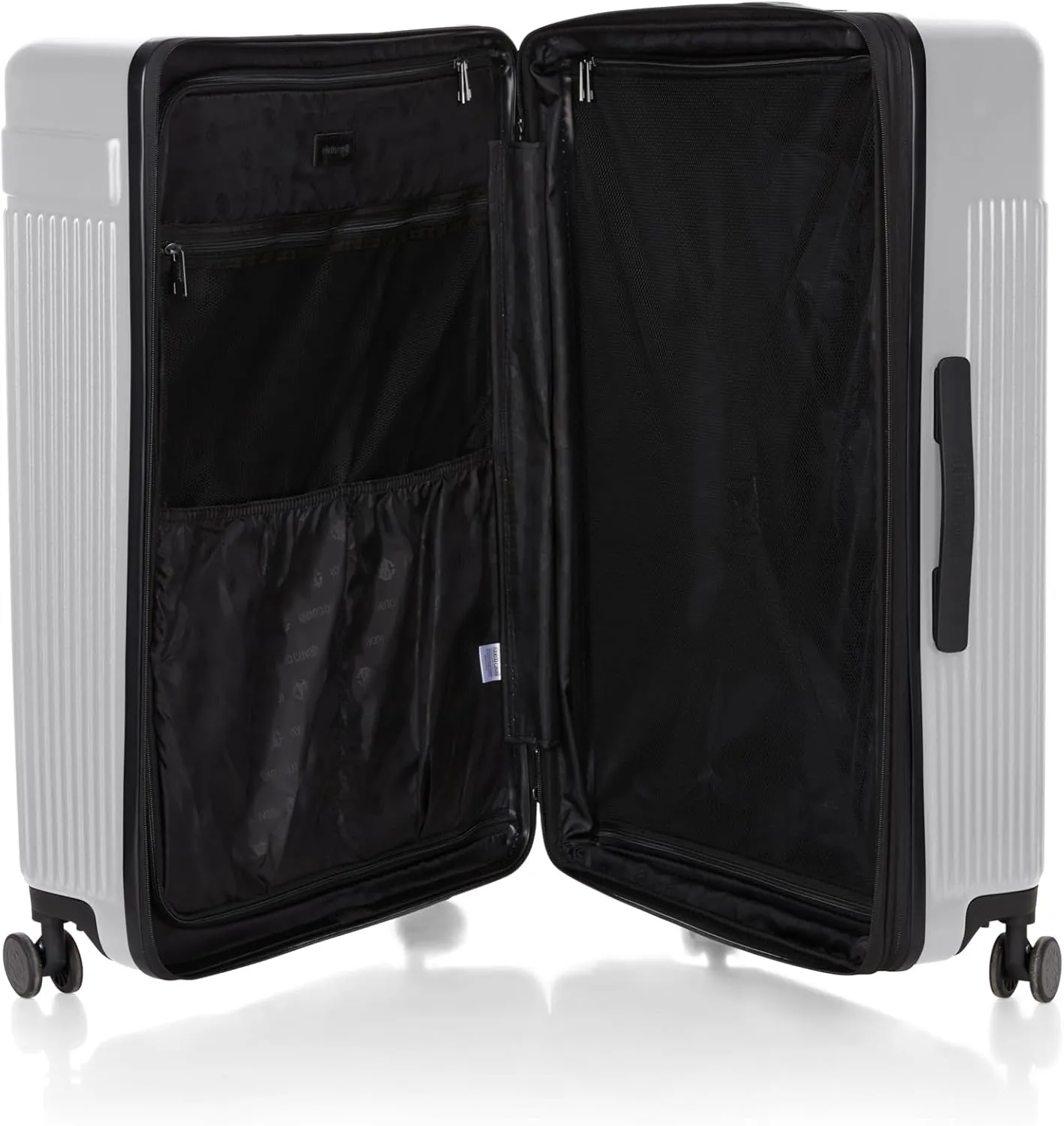 ROBERTO CAVALLI MILANO Luxury 3 Piece Luggage Set, Expandable Hard Shell Suitcases with 8 Spinner Wheels, Combination Lock Large Suitcase Set for Men and Women -Silver