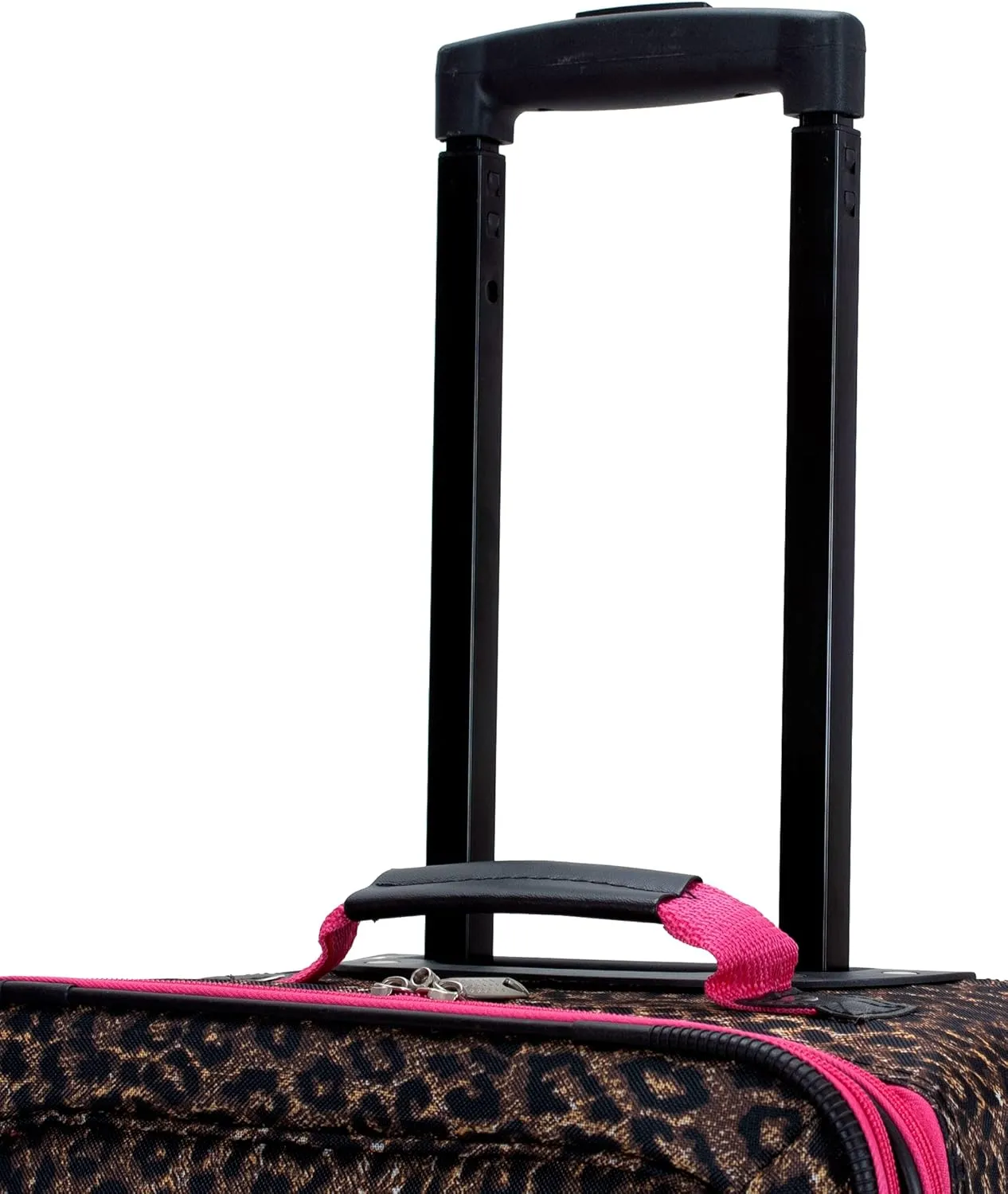 Rockland Jungle Softside Upright Luggage, Pink Leopard, 4-Piece Set (14/29/24/28)