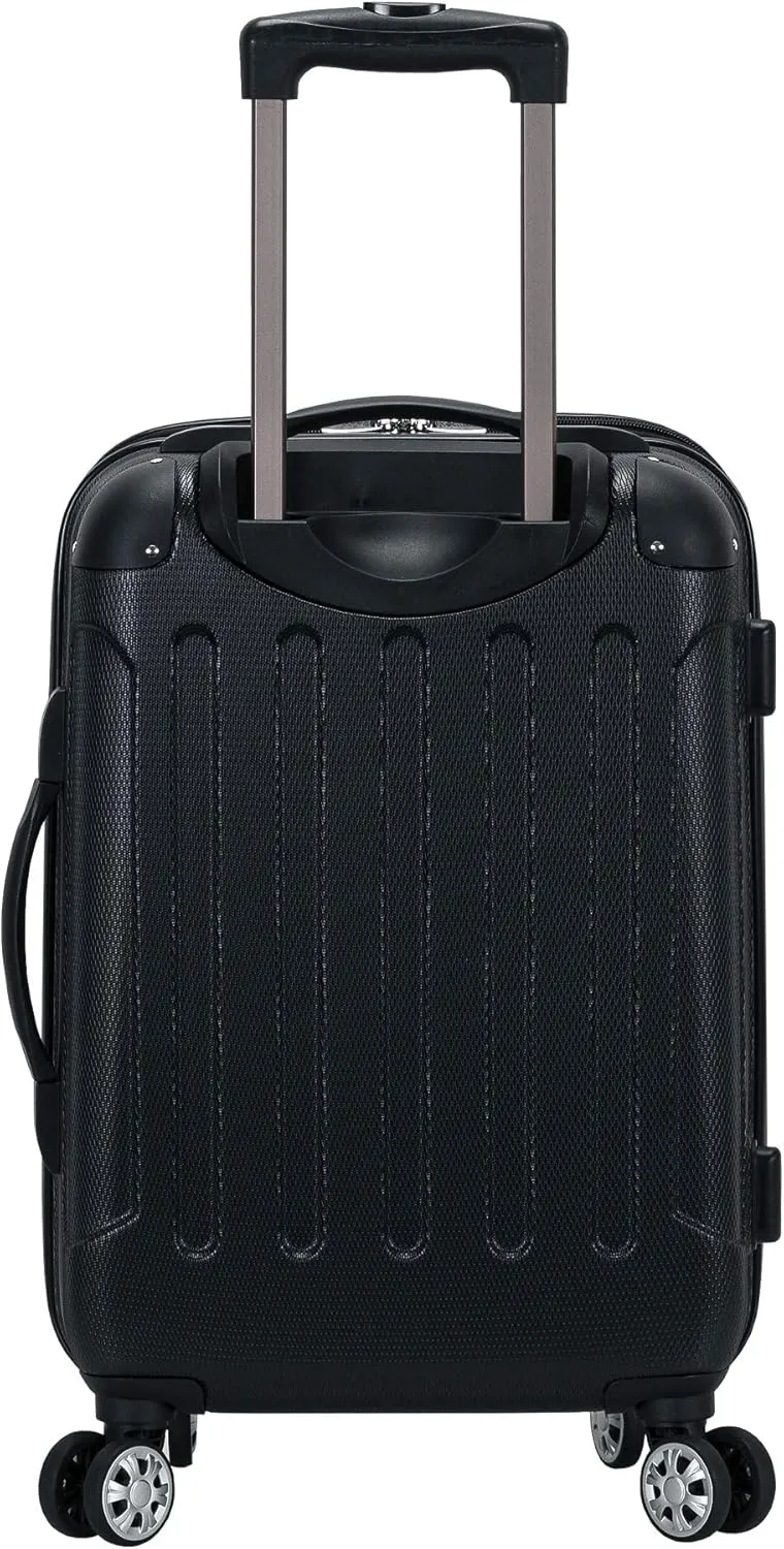 Rockland London Hardside Expandable Luggage with Spinner Wheels, Black, 28-24-20-Inch