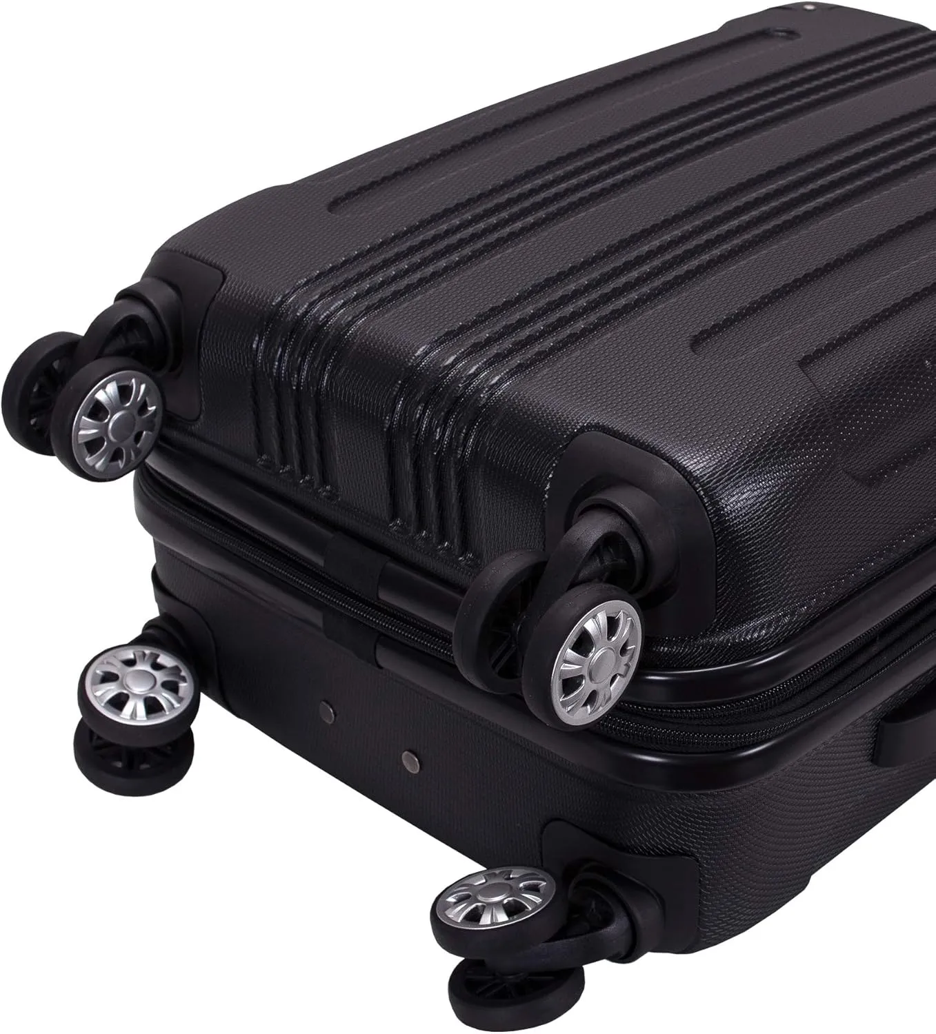 Rockland London Hardside Expandable Luggage with Spinner Wheels, Black, 28-24-20-Inch