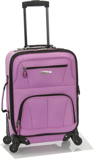Rockland Pasadena Softside Spinner Wheel Luggage, Pink, Carry-On 20-Inch