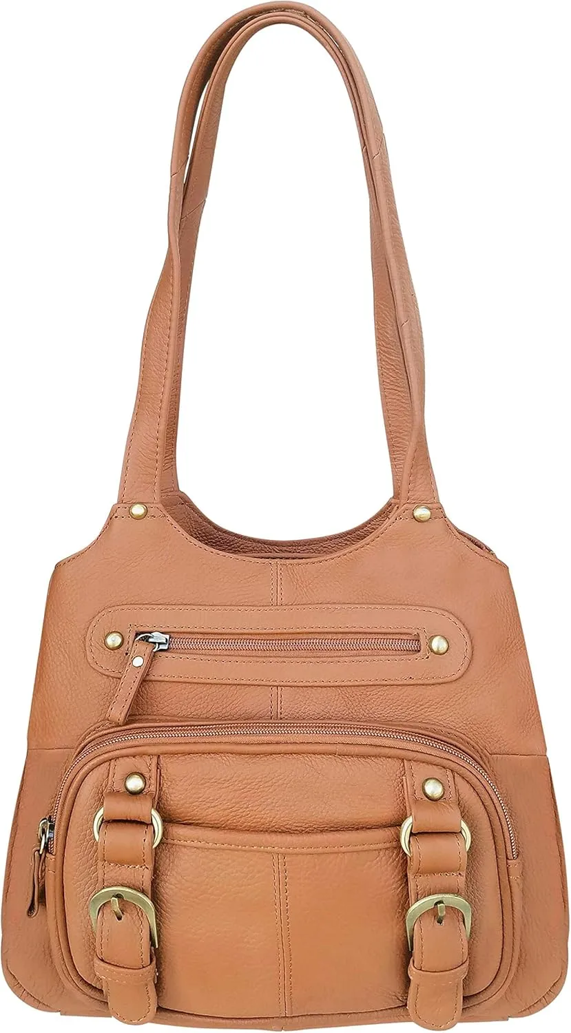 Roma Leathers Black Leather Pistol Concealment Shoulder Bag (Light Brown)