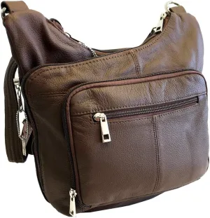 Roma Leathers Stylish Leather Locking Concealment Crossbody Purse