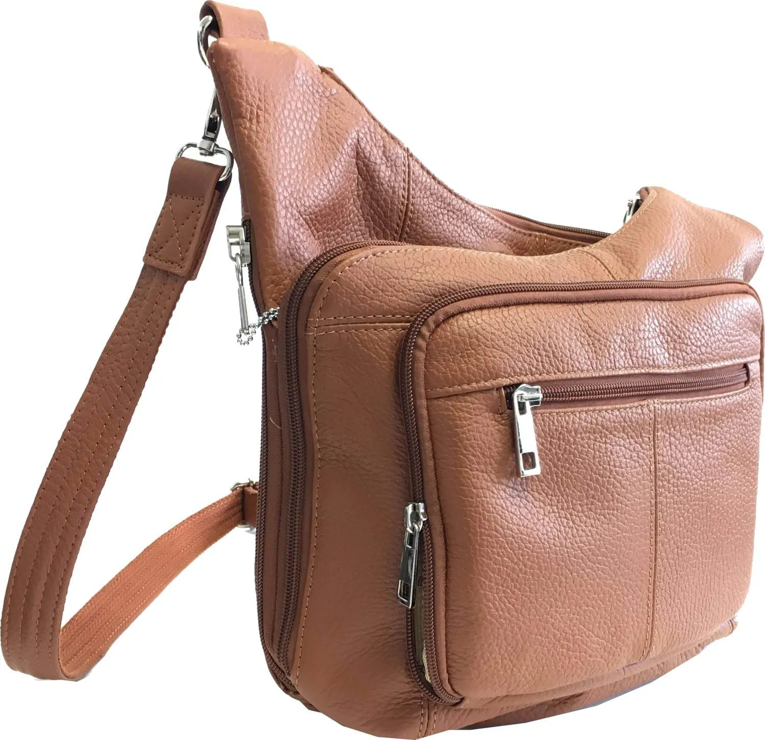 Roma Leathers Stylish Leather Locking Concealment Crossbody Purse