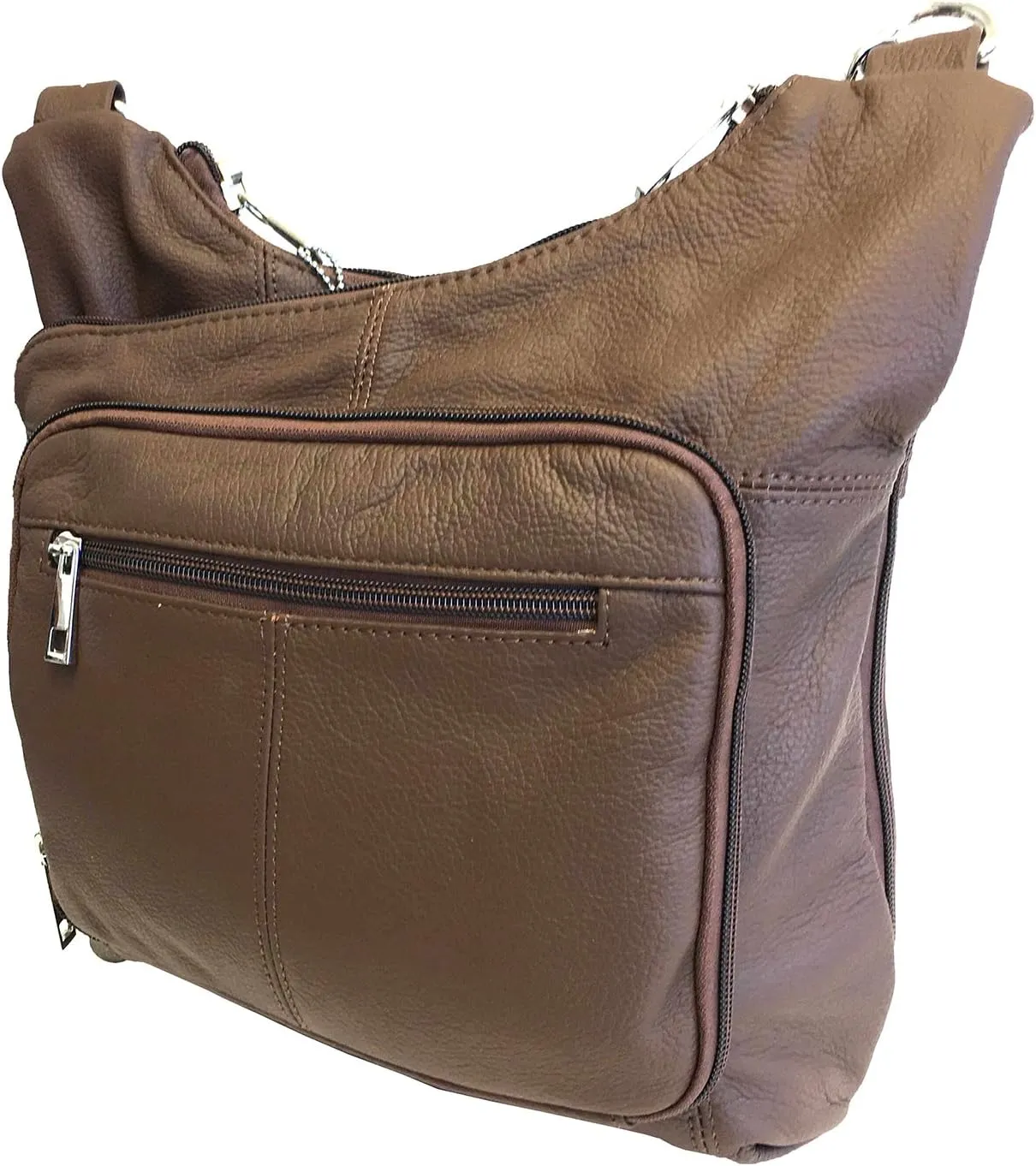 Roma Leathers Stylish Leather Locking Concealment Crossbody Purse