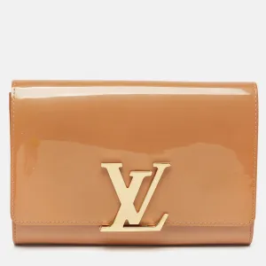 Rose Velours Patent Leather Louise Clutch