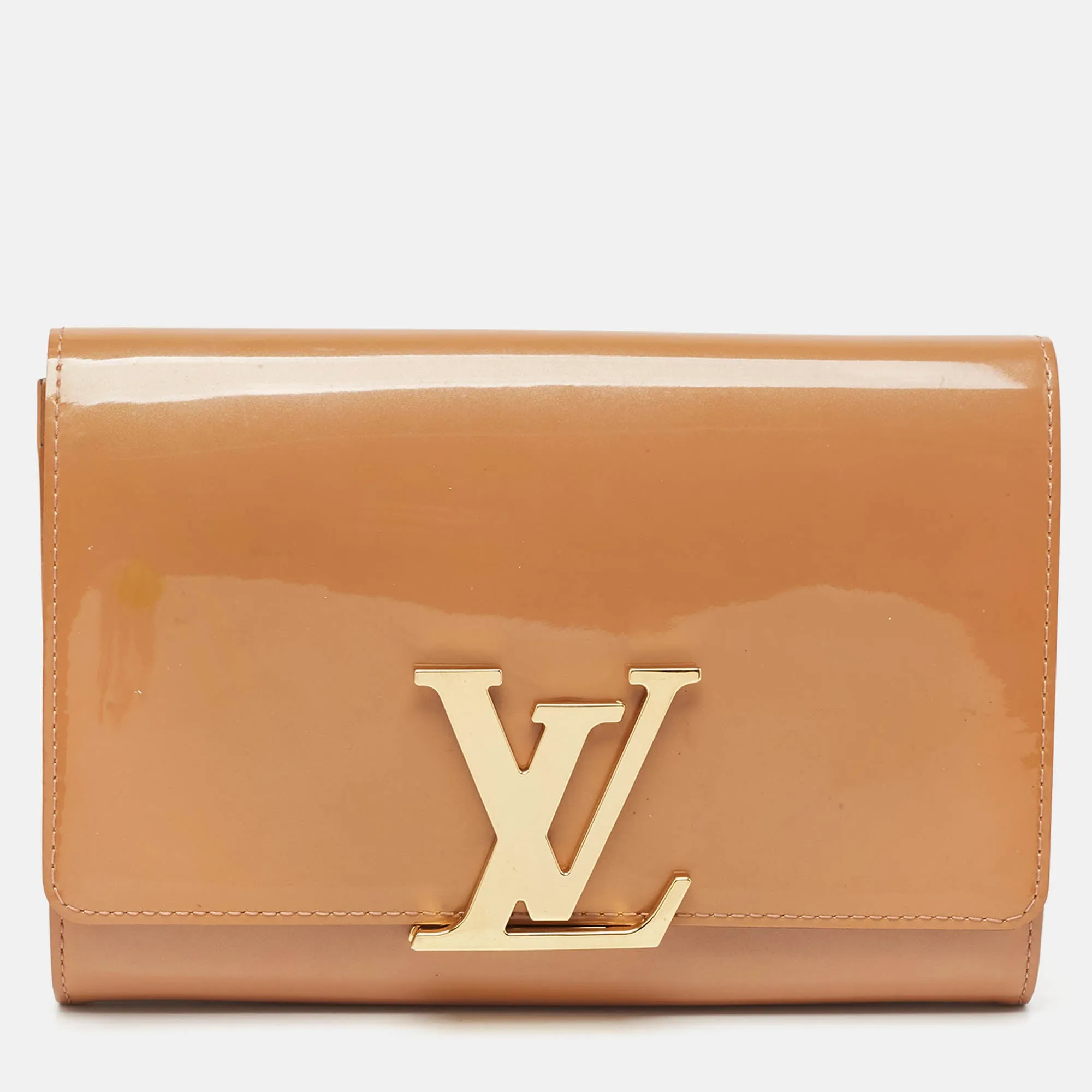 Rose Velours Patent Leather Louise Clutch