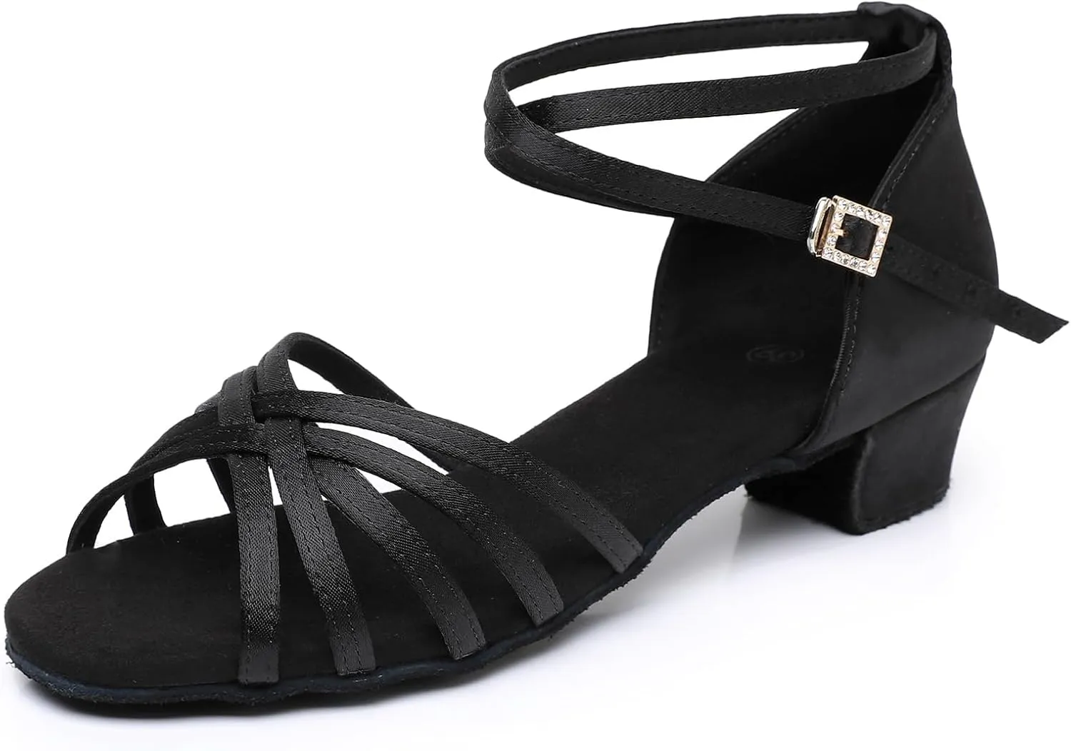 Rosefinch Girls Latin Dance Shoes Satin Suede Sole Salsa Professional Performance Practice Dance Shoes