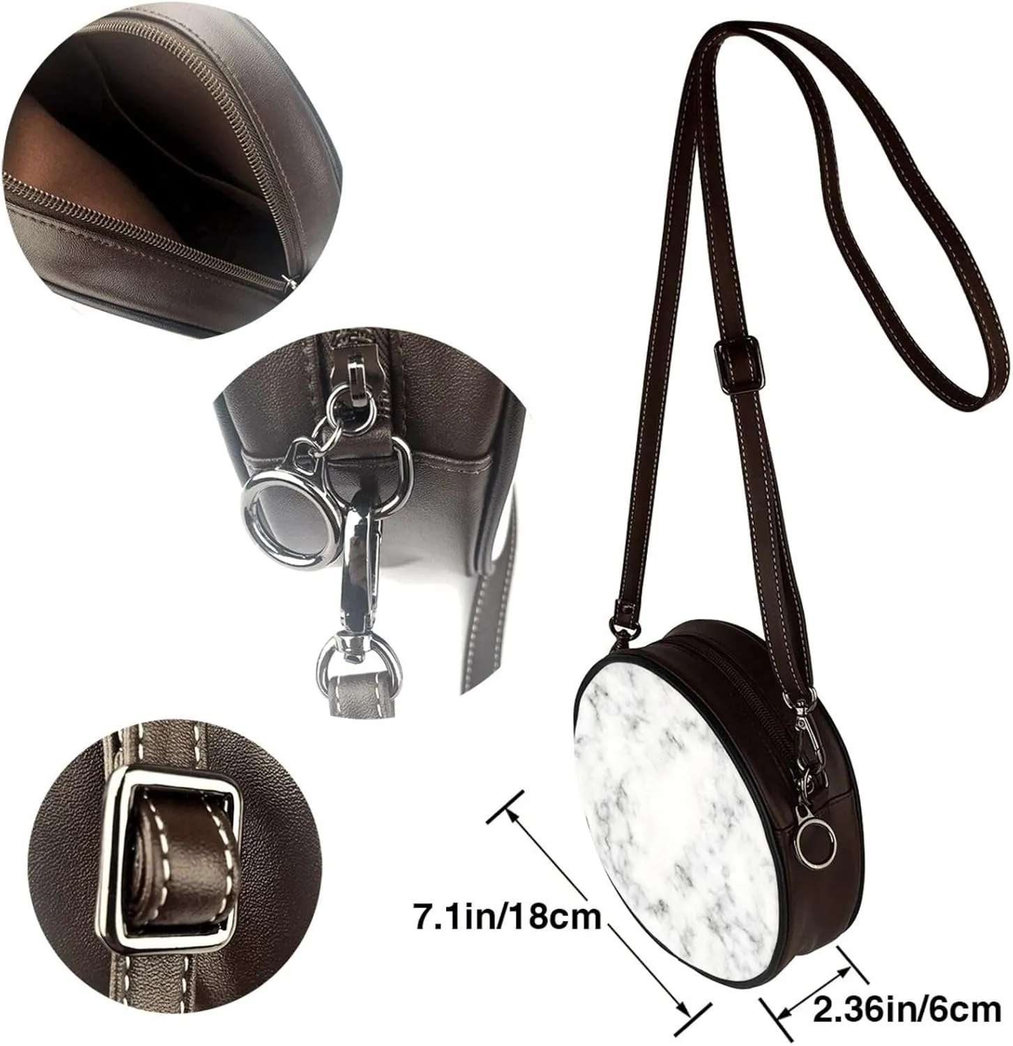 Round Crossbody Shoulder Bag Circle Purse Handbags for Women Small Fashion Clutch Evening Wallet