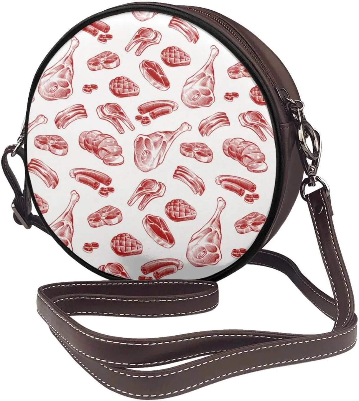 Round Crossbody Shoulder Bag Circle Purse Handbags for Women Small Fashion Clutch Evening Wallet